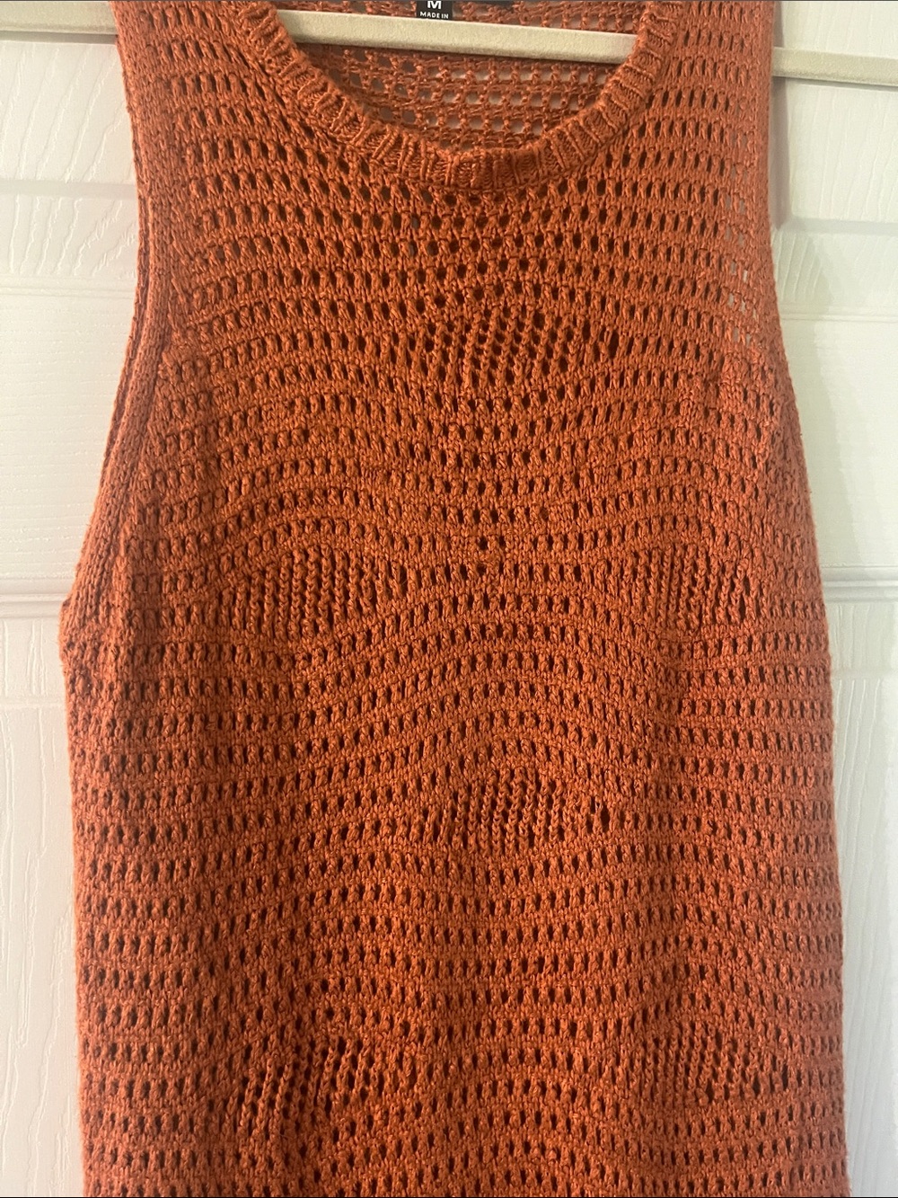Steve Madden Orangish/tan Open-Knit Midi Dress - Picture 2 of 5